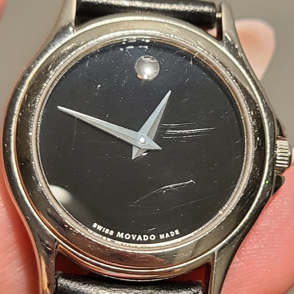 Movado Watch Silver & Black